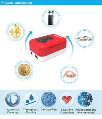 Portable 200ml Dental Ultrasonic Cleaner 25w Rechargeable Battery