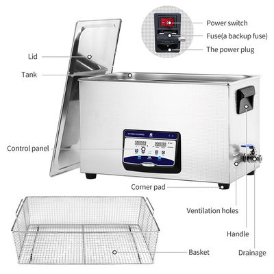 30l 480W Sonic Wave Ultrasonic Parts Cleaner Skymen JP-100S With Degassing
