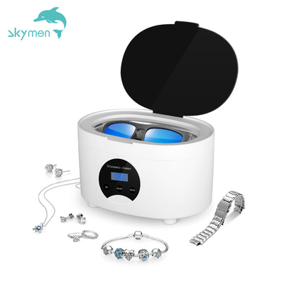 Skymen Portable Mini Ultrasonic Jewelry Cleaner 0.6L 24W 45KHz Stainless Steel Tank