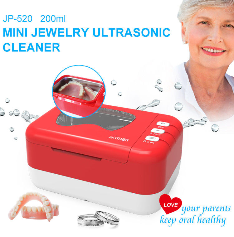 Rechargeable Battery 200ml Dental Ultrasonic Cleaner 25w