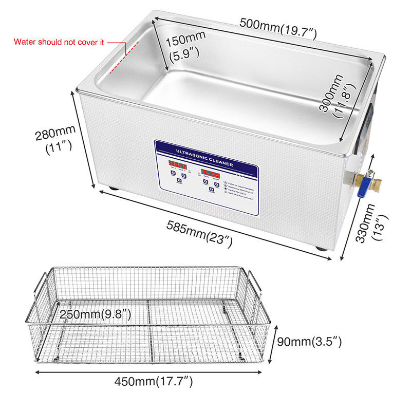 Skymen 080S Lab Ultrasonic Cleaner SUS304 22L For Hardware Fitting