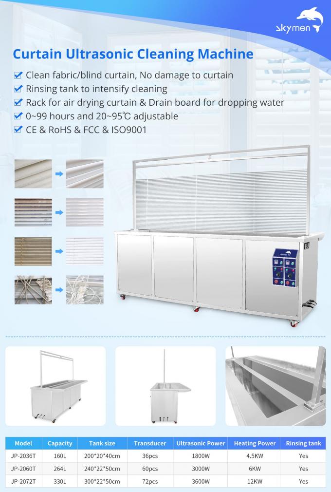 8 Feets 40khz 3000W Ultrasonic Blind Cleaning Machine