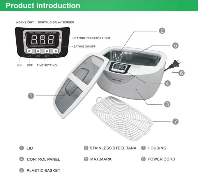 2.5L 40KHz 70W Ultrasonic Bath Cleaner Brass Cartridge Cases Skymen JP4820